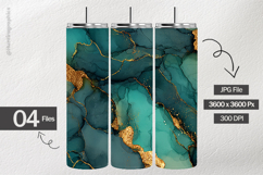 Aqua &amp; Gold Ink Digital Papers - 04 variations Product Image 2