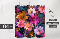 Boho Flowers &amp; Leaves Digital Papers - 04 variations Product Image 2