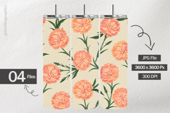 Carnation Flowers Digital Papers - 04 Variations Product Image 2