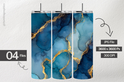 Blue &amp; Gold Ink Digital Papers - 04 variations Product Image 2