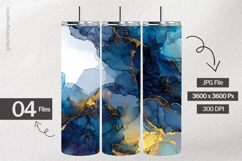 Blue &amp; Gold Ink Digital Papers - 04 variations Product Image 2