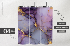 Lavender With Gold Ink Digital Papers - 04 Variations Product Image 2