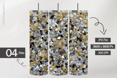Golden &amp; Silver Glitter Digital Papers - 04 Variations Product Image 2