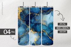 Blue &amp; Gold Ink Digital Papers - 04 variations Product Image 2