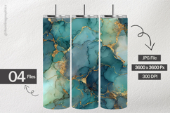 Aqua &amp; Gold Ink Digital Papers - 04 variations Product Image 2