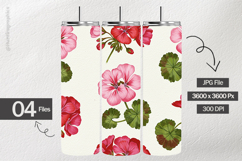 Geranium Flower Digital Papers - 04 Variations Product Image 2