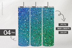 Ocean Teal Glitter Digital Papers - 04 variations Product Image 2