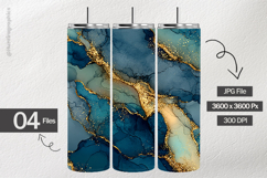 Blue &amp; Gold Ink Digital Papers - 04 variations Product Image 2