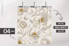 Golden Petals Digital Papers - 04 Variations Product Image 2
