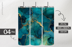 Aqua &amp; Gold Ink Digital Papers - 04 variation Product Image 2