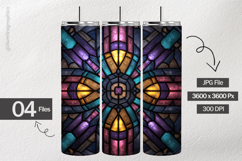 Neon Stained Glass Digital Papers - 04 variations Product Image 2