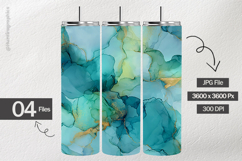 Aqua &amp; Gold Ink Digital Papers - 04 variations Product Image 2