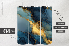 Blue &amp; Gold Ink Digital Papers - 04 variations Product Image 2