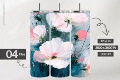 Floral Paint Digital Papers - 04 Variations Product Image 2