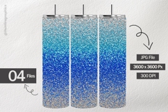 Blue Ombre Glitter Digital Papers - 04 variations Product Image 2