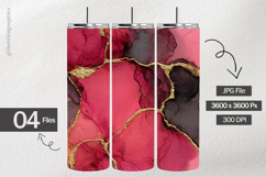 Coral With Gold Ink Digital Papers - 04 variations Product Image 2