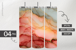 Coral Luxe Marble Digital Papers - 04 Variations Product Image 2