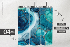 Blue &amp; Turquoise Ink Digital Papers - 04 variations Product Image 2
