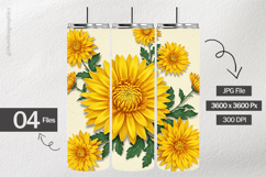 Chrysanthemums Flowers Digital Papers - 04 Variations Product Image 2