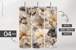 Feather Bloom Digital Papers - 04 Variations Product Image 2