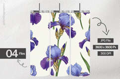 Iris Flower Digital Papers - 04 Variations Product Image 2