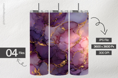 Lavender With Gold Ink Digital Papers - 04 Variations Product Image 2