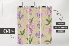 Sweet Pea Flower Digital Papers - 04 Variations Product Image 2