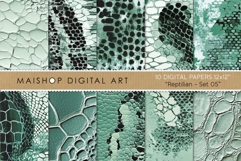 Teal Reptile Seamless Patterns for Digital Design Product Image 1