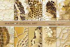 Mustard Yellow Reptile Seamless Digital Papers for Design Product Image 1