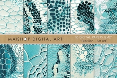 Turquoise Reptile Seamless Patterns Textured Pack Product Image 1