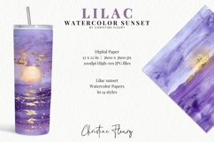 Lilac Watercolor Sunset Digital Paper Product Image 2