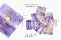 Lilac Watercolor Sunset Digital Paper Product Image 4