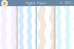 Pastel Wavy Stripes Digital Paper | Soft Background Product Image 1