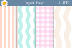 Pastel Digital Paper | Wavy Plaid Backgrounds Product Image 1
