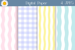 Pastel Digital Paper | Wavy Plaid Backgrounds Product Image 1
