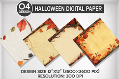 Embroidered Autumn Seamless Digital Paper, Fall Background Product Image 1