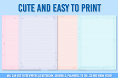 1000 Pastel Printable Lined Paper Bundle, Dotted &amp; Notebook Product Image 2