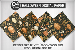 Embroidered Fall Seamless Digital Paper, Fall Background Product Image 1