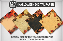 Embroidered Autumn Seamless Digital Paper, Fall Background Product Image 1