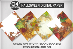 Embroidered Fall Seamless Digital Paper, Fall Background Product Image 1