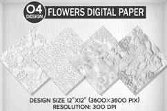 Flowers Seamless Digital Paper, Flowers Background Product Image 1