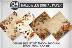 Flowers Fall Seamless Digital Paper, Fall Background Product Image 1