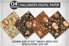 Embroidered Fall Seamless Digital Paper, Fall Background Product Image 1