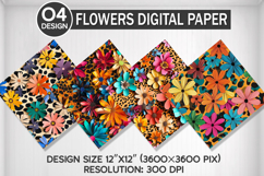 Flowers Seamless Digital Paper, Flowers Background Product Image 1