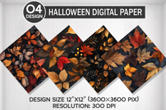 Flowers Fall Seamless Digital Paper, Fall Background Product Image 1