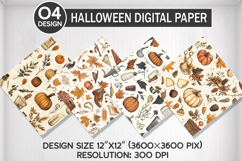 Embroidered Fall Seamless Digital Paper, Fall Background Product Image 1