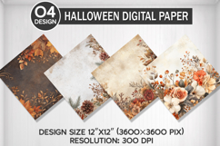 Flowers Fall Seamless Digital Paper, Fall Background Product Image 1