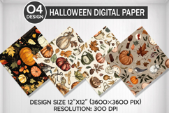 Flowers Fall Seamless Digital Paper, Fall Background Product Image 1