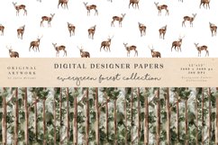 Evergreen Watercolor Forest Digital Paper Seamless Pattern Product Image 5