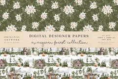 Evergreen Watercolor Forest Digital Paper Seamless Pattern Product Image 6